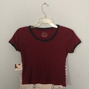 red/navy crop top